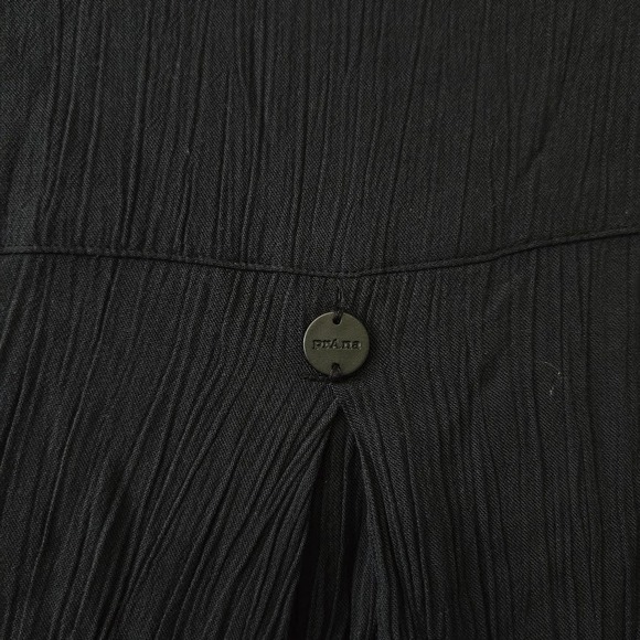 prAna Womens Foundation Shirt Dress Black Crinkle Gauze Boho Casual M - Picture 6 of 8